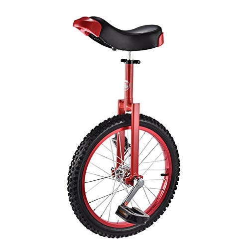 Unicycles : Dbtxwd Wheel Unicycle 16 / 18Inch Bicycle Anti-Skid Acrobatics Bike Junior High-Strength Steel Wheelbarrow Balance Car Outdoor Pedal Bike for Child And Adult, Red, 18 Inch