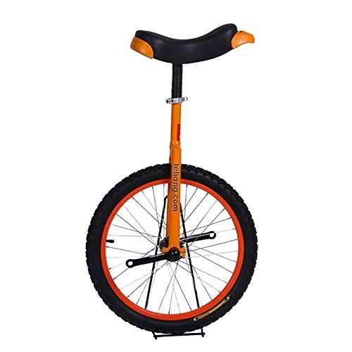 Unicycles : DFKDGL 16 / 18 / 20 inch Wheel Freestyle Unicycle Orange, with Saddle Seat Steel Fork Cranks Frame & Rubber Tire, for Adult Teen Cycling Exercise Bike Ride (Color, Orange, Size, 20 Inch Wheel). Unicycl