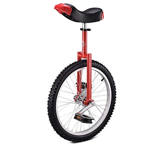 Unicycles : DFKDGL 20 Inch Adult Unicycle Height Adjustable Non-slip Butyl Mountain Tire Balance Riding Home Bike, Best Birthday, 5 Colors (Color : Red) Unicycle