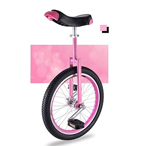 Unicycles : DFKDGL Starters Unicycle for Kids / Teenager / Young People, Height Adjustable 18" Wheel Leakproof Butyl Tire Wheel Cycling Outdoor Sports, Easy to Assemble (Color, Blue), Pink Unicycle