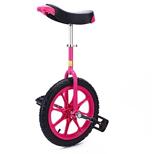 Unicycles : DWXN Pink Unicycle Cycling Outdoor Sports Fitness Exercise Health Competition Single Wheel Bike Balance Bike Easy Adjustable Seat 16inch Pink