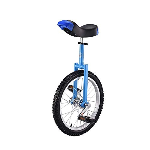 Unicycles : EEKUY Kids Cycle, 18 Inch Height Adjustable Unicycle Anti-Slip Balance Exercise Sports Bike Bicycle Up To 150 Kgs (Blue)