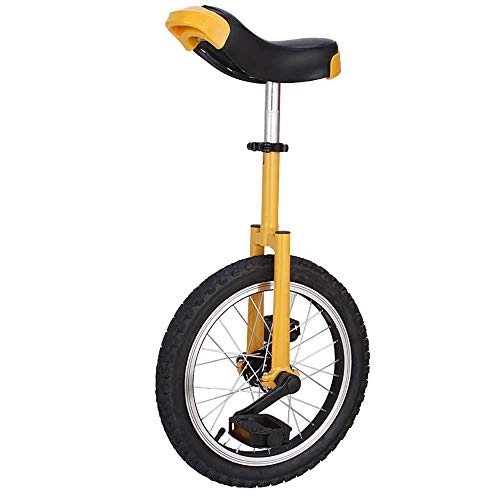 Unicycles : EEKUY Portable Unicycle, Kid's / Adult's Outdoor Travel Bicycle Height Adjustable Skidproof Bicycle 16 / 18 / 20 Inch Balance Cycling Bike, Yellow, 16 inch