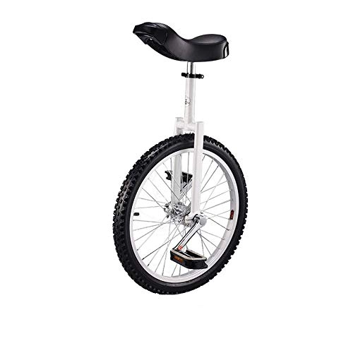 Unicycles : Electric Bike 20-Inch Wheelbarrow, Non-Slip Tires, Bicycle Outdoor Sports And Fitness Monocycle, Adjustable Seat, Comfortable And Durable, Unique Front And Rear Armrest Design ( Color : White )