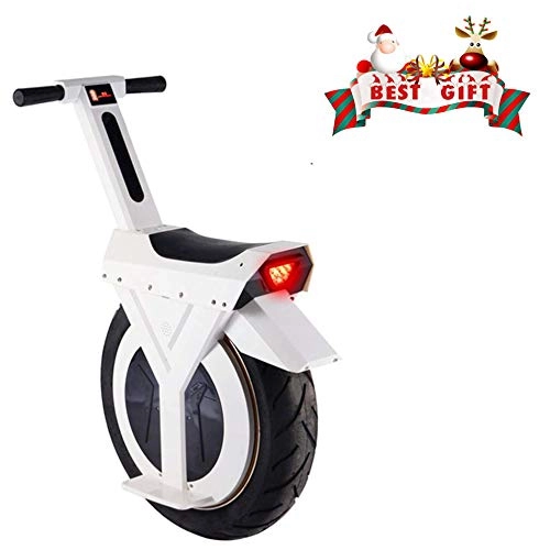 Unicycles : Electric Unicycle, 17" 60V / 500W, Electric Scooter, 90km With Bluetooth Speaker, E-Scooter, Gyroroue Unisex Adult, White