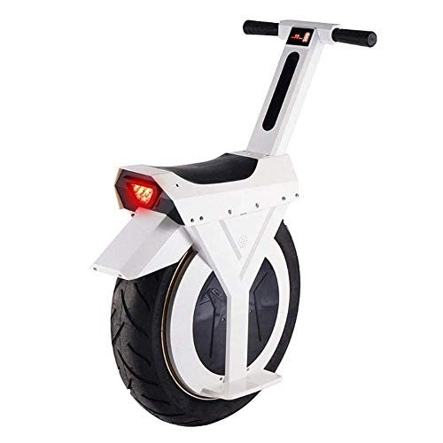 Unicycles : Electric Unicycle White, Unicycle Scooter with Bluetooth Speaker, Unisex Adult, 17 Inch - 500W, 30KM