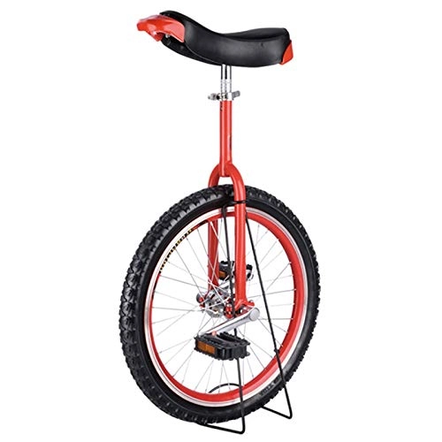 Unicycles : FMOPQ 16' / 18'Wheel Girl's Unicycle for 7 / 8 / 9 / 10 / 12 Years Old Child / Beginner One Wheel Bike with Skidproof Leakproof Tire Red / Yellow (Color : A Size : 16 INCH Wheel)