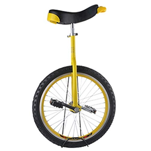 Unicycles : FMOPQ 16' / 18'Wheel Girl's Unicycle for 7 / 8 / 9 / 10 / 12 Years Old Child / Beginner One Wheel Bike with Skidproof Leakproof Tire Red / Yellow (Color : B Size : 16 INCH Wheel)