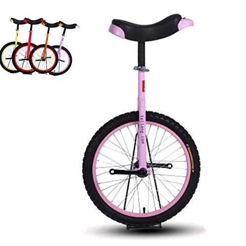 Unicycles : FMOPQ 16' / 18'Wheel Unicycles for 9-15 Year Old Kids / Girl / Beginner Large 20 Inch One Wheel Bike for Adults / Women / Mom Best Birthday Gift (Color : Pink Size : 16 INCH Wheel)