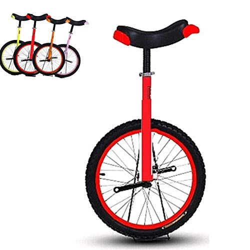 Unicycles : FMOPQ 16' / 18'Wheel Unicycles for 9-15 Year Old Kids / Girl / Beginner Large 20 Inch One Wheel Bike for Adults / Women / Mom Best Birthday Gift (Color : RED Size : 18INCH Wheel)