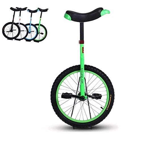 Unicycles : FMOPQ 16' / 18'Wheel Unicycles for Child / Boy / Teenagers 12 Year Olds 20 Inch One Wheel Bike for Adults / Men / Dad Best (Color : Green Size : 16 INCH Wheel)