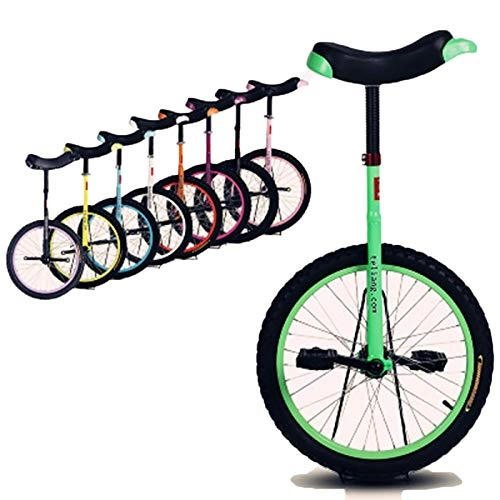Unicycles : FMOPQ 16inch / 18inch / 20inch Adjustable Unicycle Green Balance One Wheel Bike Exercise Fun Bike Fitness for Beginners Professionals (Size : 18INCH)