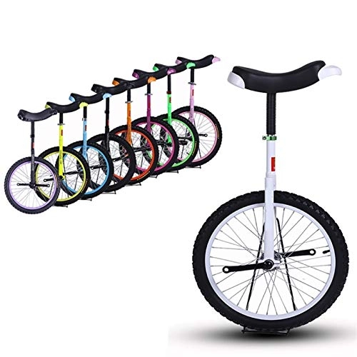 Unicycles : FMOPQ 18inch Wheel Unicycle for Kids / Teenagers / Beginner / Trainer to 12-15 Year Olds Child Bicycles with Comfortable Saddle (Color : White)