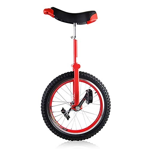Unicycles : FMOPQ 20 / 24 Inch Adult Super-Tall Unicycles 16 / 18inch Teenagers Boys Girls Balance Cycling Free Stand Alloy Rim Leakproof Tire for Fun Fitness (Color : RED Size : 18 INCH)