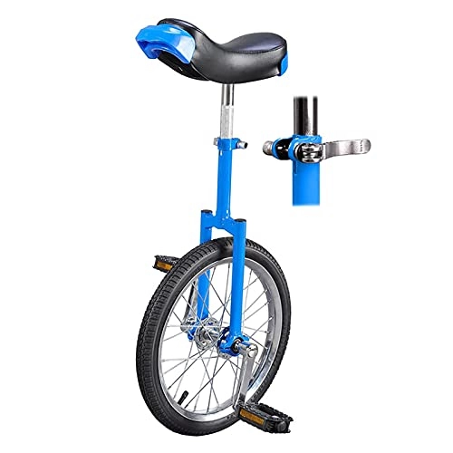 Unicycles : FMOPQ 20" / 24" Wheel Unicycle Widened Tires Cycling for Fitness Exercise Single Wheel Balance Bicycle for Sports Travel Safe Comfortable (Color : Blue Size : 20INCH)