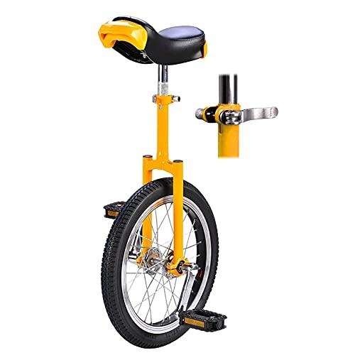 Unicycles : FMOPQ 20" / 24" Wheel Unicycle Widened Tires Cycling for Fitness Exercise Single Wheel Balance Bicycle for Sports Travel Safe Comfortable (Color : Yellow Size : 24INCH)