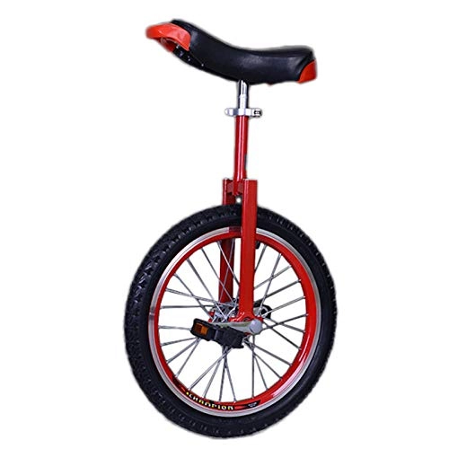 Unicycles : FMOPQ 20 Inch Wheel Adults Unicycles for People Tall / Male / Female(Height from 1.7m-1.8m) 16 / 18 Inch Kids One Wheel Bike for Big Kids / Teenagers (Color : RED Size : 16 INCH Wheel)