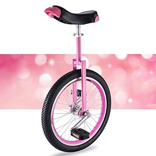 Unicycles : FMOPQ 20 Inches Green Unicycle for Adult / Big Kids / Professionals 16 / 18 Inch Balance Bicycles Skidproof Mute Wheel Release Fun Exercise (Color : Pink Size : 18 INCH)