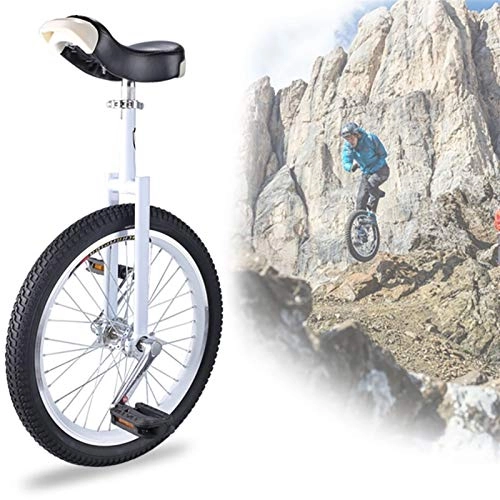 Unicycles : FMOPQ 20 Inches Green Unicycle for Adult / Big Kids / Professionals 16 / 18 Inch Balance Bicycles Skidproof Mute Wheel Release Fun Exercise (Color : White Size : 18 INCH)