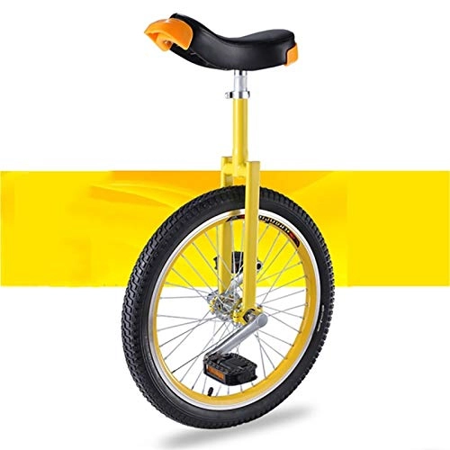 Unicycles : FMOPQ 20 Inches Green Unicycle for Adult / Big Kids / Professionals 16 / 18 Inch Balance Bicycles Skidproof Mute Wheel Release Fun Exercise (Color : Yellow Size : 16INCH)