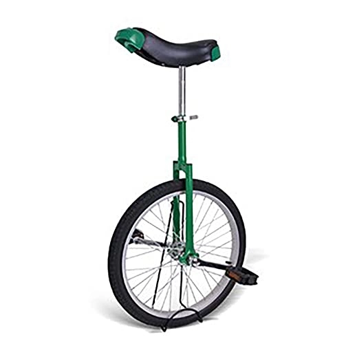Unicycles : FMOPQ 20" Wheel Unicycle Bike Big Kids / Adults Adjustable Seat Clamp Tire Wheel Cycling for Balance Cycling Exercise Safe Comfortable (Color : Green)