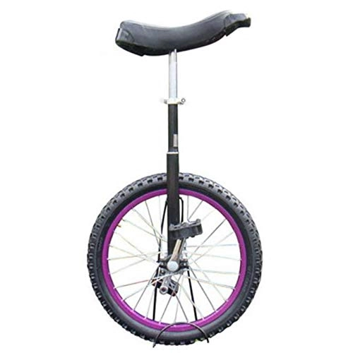 Unicycles : FMOPQ 20in Adult's Trainer Unicycle One Wheel Bike with Alloy Rim for Unisex Adult / Big Kids / Mom / Dad with Height of 1.65m-1.8m Load 150kg (Color : Purple)