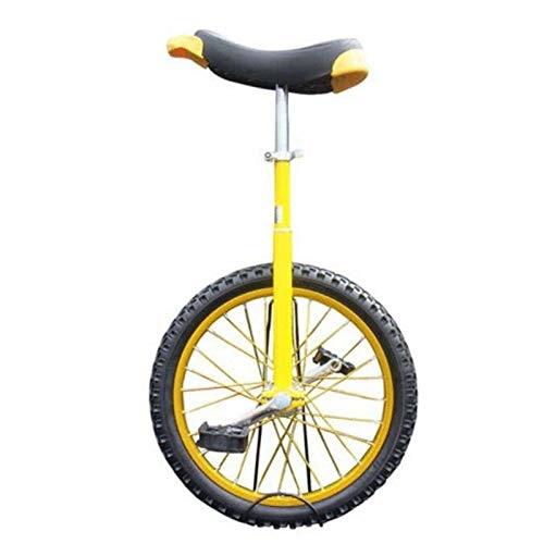 Unicycles : FMOPQ 20in Adult's Trainer Unicycle One Wheel Bike with Alloy Rim for Unisex Adult / Big Kids / Mom / Dad with Height of 1.65m-1.8m Load 150kg (Color : Yellow)