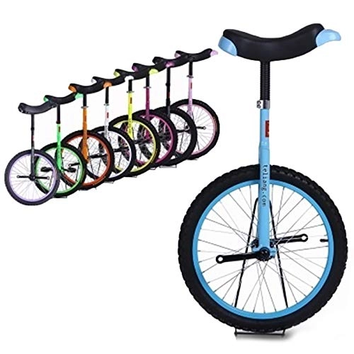 Unicycles : FMOPQ 20inch Adjustable Unicycle with Aluminium Rim Balance One Wheel Bike Exercise Fun Bike Fitness for Beginners Professionals (Color : Blue)