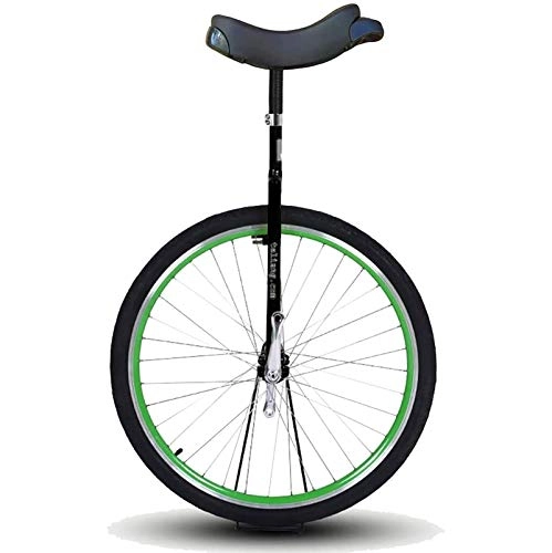 Unicycles : FMOPQ 28 Inch Large Wheel Unicycle for Adult Over 200 Lbs Professionals / Big Kids / Super-Tall People Outdoor Balance Cycling Thick Alloy Rim (Color : Green)