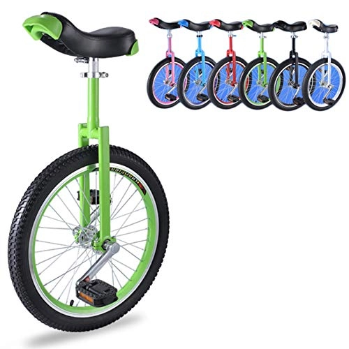 Unicycles : FMOPQ Adjustable Unicycle 16 / 18 / 20 Inch Green Balance Exercise Fun Bike FitnessKids Beginners Best Christmas Birthday Gift (Size : 16INCH Wheel)