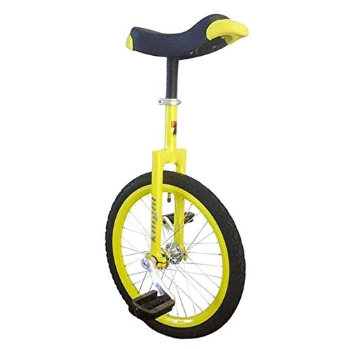 Unicycles : FMOPQ Adult's / Big Boy's Bikes Unicycle 20 Inch Balance Cycling Unicycle with Ergonomical Design Saddle for 150Kg Load (Color : Yellow Size : 20INCH Wheel)