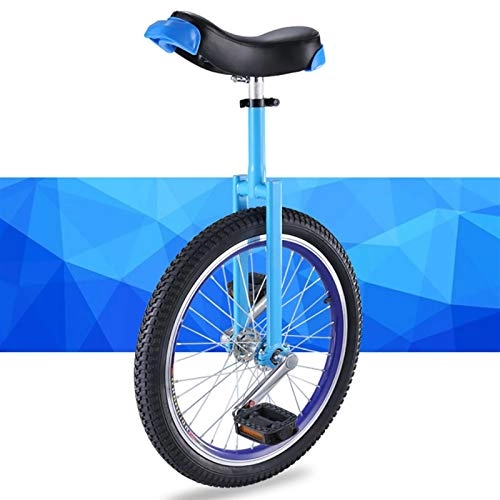 Unicycles : FMOPQ Adults Beginner Kids Unicycles 16 / 18 / 20 Inch Butyl Tire Wheel Balance Cycling with Alloy Rim Fitness (Color : Blue Size : 20INCH)