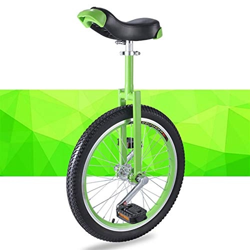 Unicycles : FMOPQ Adults Beginner Kids Unicycles 16 / 18 / 20 Inch Butyl Tire Wheel Balance Cycling with Alloy Rim Fitness (Color : Green Size : 20INCH)