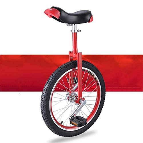 Unicycles : FMOPQ Adults Beginner Kids Unicycles 16 / 18 / 20 Inch Butyl Tire Wheel Balance Cycling with Alloy Rim Fitness (Color : RED Size : 18 INCH)