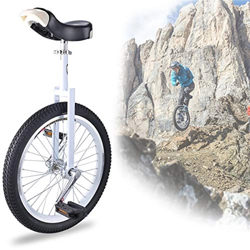 Unicycles : FMOPQ Adults Beginner Kids Unicycles 16 / 18 / 20 Inch Butyl Tire Wheel Balance Cycling with Alloy Rim Fitness (Color : White Size : 16INCH)