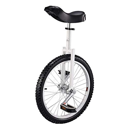Unicycles : FMOPQ Big Wheel Adult Bikes Unicycle 20" Balance Cycling Unicycles with Ergonomical Design Saddle for Travelling Acrobatics 150Kg Load (Color : White)