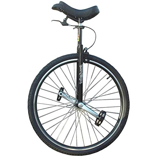 Unicycles : FMOPQ Extra Large 28inch Adult / Big Male Teen Unicycle with Brake Outdoor Sport Heavy Duty Balance Cycling for Tall Beginners / Professionals Over 200 Lbs (Color : Black)