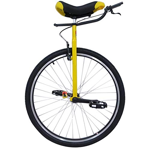 Unicycles : FMOPQ Extra Large 28inch Adult / Big Male Teen Unicycle with Brake Outdoor Sport Heavy Duty Balance Cycling for Tall Beginners / Professionals Over 200 Lbs (Color : Yellow)