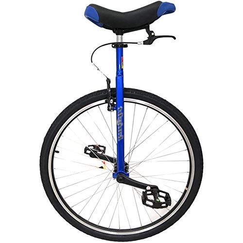 Unicycles : FMOPQ Heavy Duty 28inch Wheel Unicycle for Adults / Super-Tall People(63"-77") / Trainer / Big Kids Extra Large Balance Cycling with Hand Brake Load 150kg / 330lbs (Color : Blue)