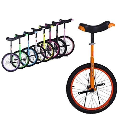 Unicycles : FMOPQ Orange Unicycle with Adjustable Seat and Non-Slip Pedal Young Adults Balance Cycling Exercise Bike Bicycle 16inch / 18inch / 20inch (Size : 16INCH)