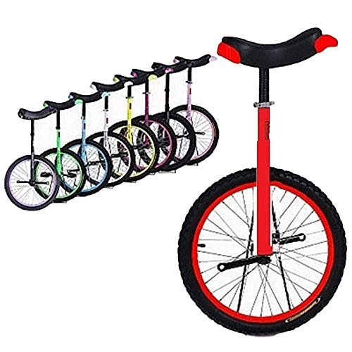 Unicycles : FMOPQ Red Kid's / Adult's Trainer Unicycle with Ergonomical Design Height Adjustable Skidproof Tire Balance Cycling Exercise Bike Bicycle (Size : 18INCH)