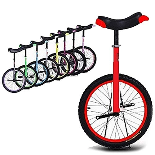 Unicycles : FMOPQ Red Kid's / Adult's Trainer Unicycle with Ergonomical Design Height Adjustable Skidproof Tire Balance Cycling Exercise Bike Bicycle (Size : 20INCH)