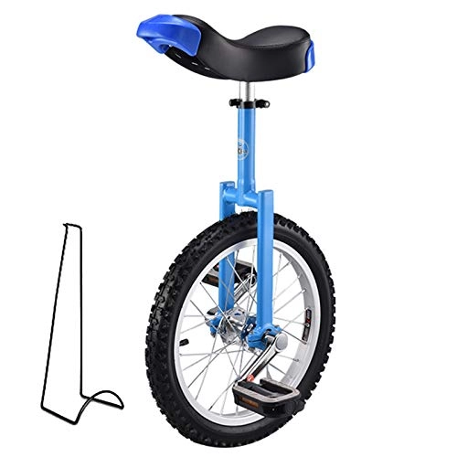 Unicycles : FMOPQ Unicycle Cycling for Beginners / Professionals Kids / Adults / Teens Outdoor Exercise Bike with Stand Skidproof Tire Alloy Rim (Color : Blue Size : 20INCH)