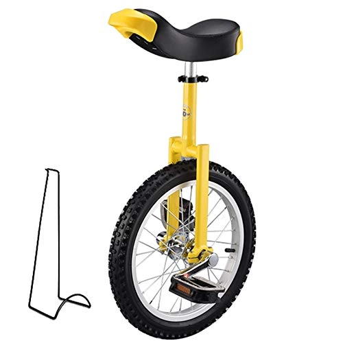 Unicycles : FMOPQ Unicycle Cycling for Beginners / Professionals Kids / Adults / Teens Outdoor Exercise Bike with Stand Skidproof Tire Alloy Rim (Color : Yellow Size : 20INCH)