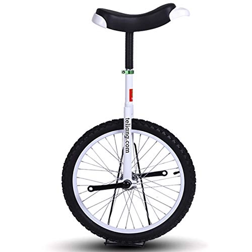 Unicycles : FMOPQ White 20 Inch Balance CyclingMale / Professionals 16' / 18'Wheel Unicycles for Big Kids / Small Adults Fitness Exercise (Size : 18INCH Wheel)