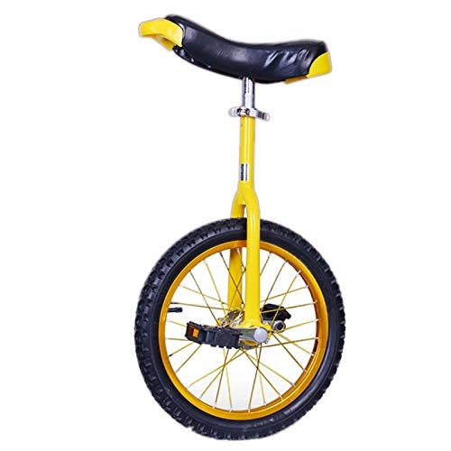 Unicycles : FMOPQ Yellow Outdoor Kids 16' / 18'Wheel Unicycles 10 / 11 / 12 / 15 Years Old 20'Adults Skidproof One Wheel Bike Easy to Assemble (Size : 16 INCH Wheel)