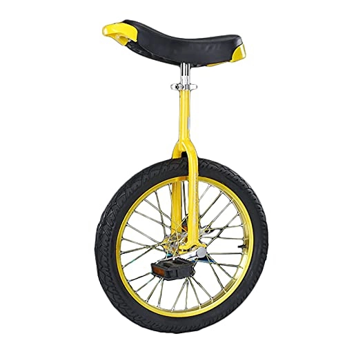 Unicycles : FMOPQ Yellow Unicycle Bicycle 16″ / 18″ / 20″ / 24″ Wheel Unicycle Non-Slip Leakproof Tire Fitness Exercise Health Safe Comfortable (Size : 16")