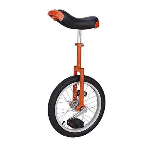 Unicycles : Freestyle Unicycle 16 Inch Single Round Children's Adult Adjustable Height Balance Cycling Exercise Orange