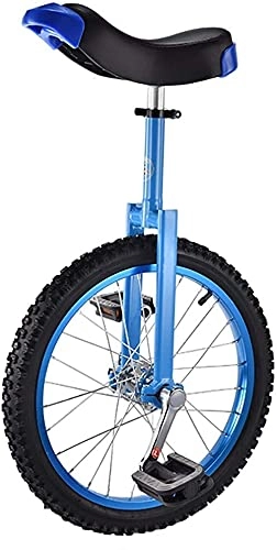 Unicycles : GAODINGD Unicycle for Adult Kids 18 Inch Unicycle, Single-wheel Balance Bike, Suitable For 140-165CM Children And Adults Adjustable Height, Best Birthday, 3 Colors Unicycle (Color : Blue)