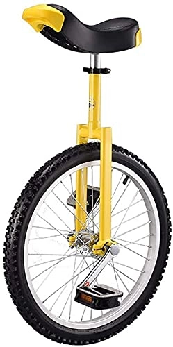 Unicycles : GAODINGD Unicycle for Adult Kids 20-inch Unicycle, Single-wheel Balance Bike, Suitable For 145-175CM Children And Adults Adjustable Height, Best Birthday, 5 Colors (Color : Yellow)